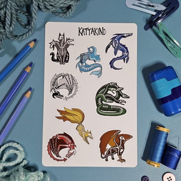 Waterproof Sticker Sheet: Mythical Creatures